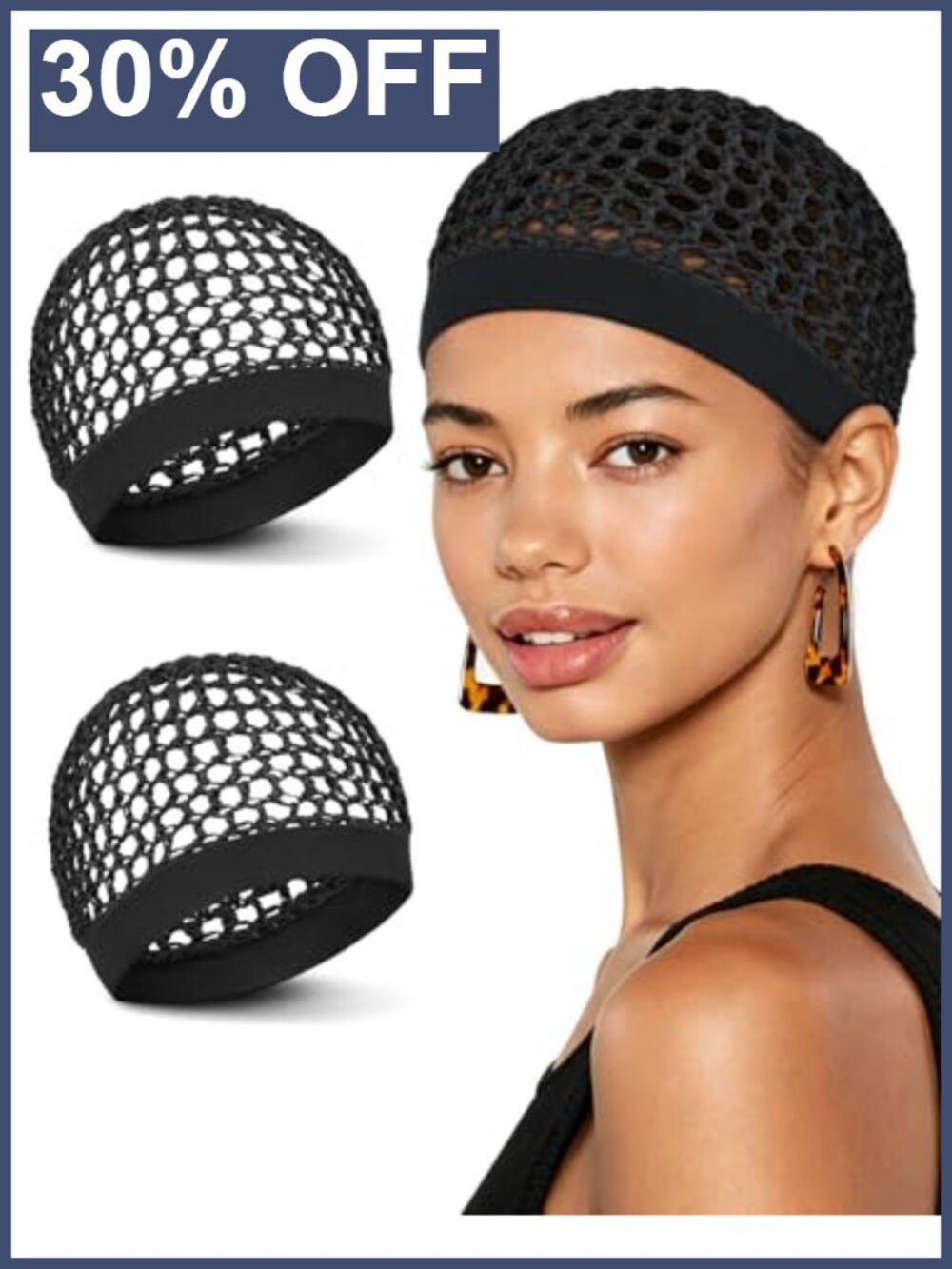 2 Pack Stretch Crochet Hair Net for Sleeping Silk Press Doobie Wrap